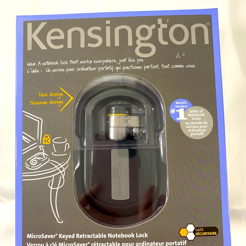 Microsaver keyed retractable notebook lock